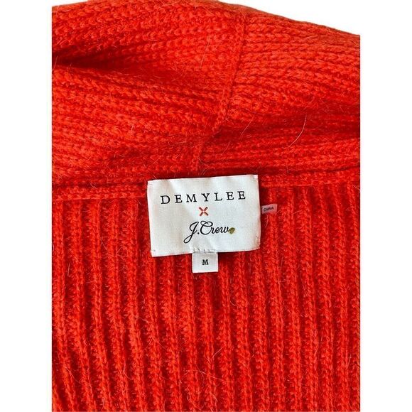 Demylee x J.Crew long open-front cardigan sweater size M Grapefruit Red - Picture 4 of 8